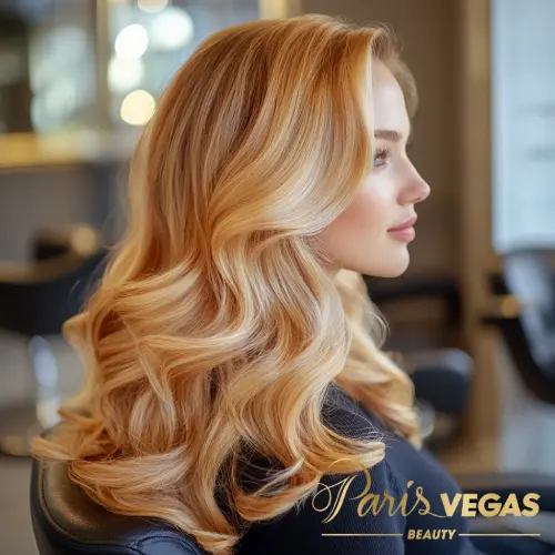 Coloração de cabelo loiro no salão Paris Vegas Beauty em Moema