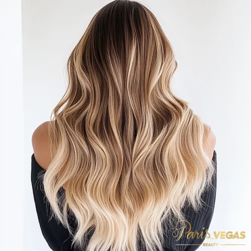 Cabelo loiro com ombre hair em salão de beleza em Moema.