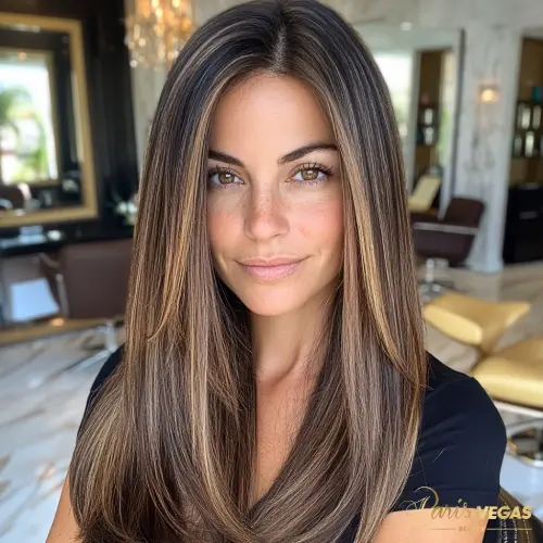 Cabelo liso com procedimento realizada no cabeleireiro em Moema São Paulo, Paris Vegas Beauty.