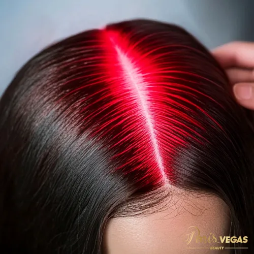 Tratamento de laser capilar no salão Beleza Paris Vegas Beauty, Moema, São Paulo."