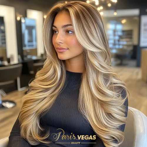 Matização de cabelo em salão de beleza Paris Vegas Beauty em Moema, São Paulo.