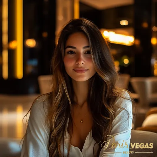 Mulher com cabelo morena iluminada, exibindo um estilo fashionista em São Paulo.