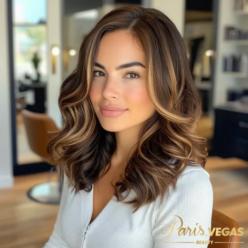 Mulher com cabelo curto e olhando para a câmera.