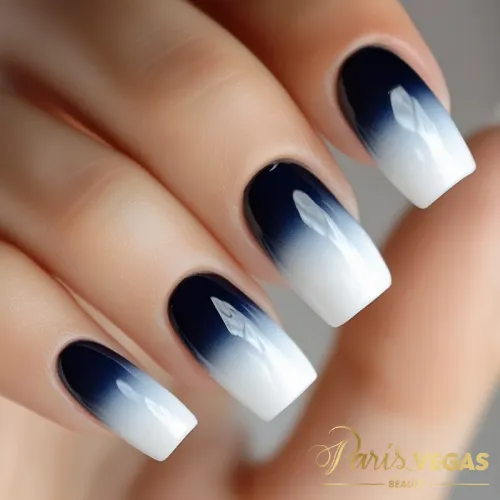 Esmalte com ombré, um design suave e elegante, perfeito para quem busca uma manicure moderna e sofisticada, feita por nail designer perto de você.