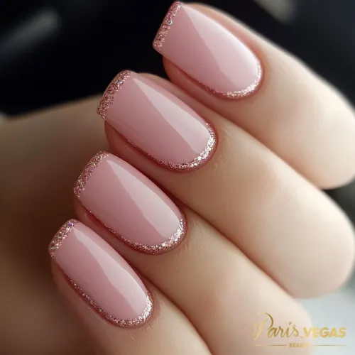 Unhas rosê com manicure profissional em Moema, São Paulo, no salão Paris Vegas Beauty